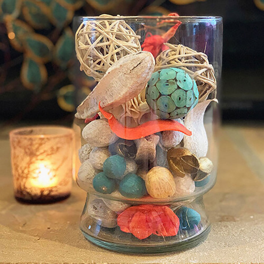 vase with potpourri inside